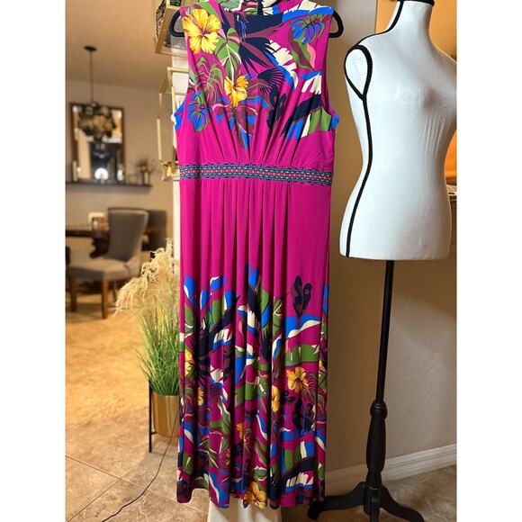 Chico's V-Neck Sleeveless Floral Maxi Dress Size 2 - Picture 6 of 6